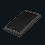 Solid black trifold wallet<br><div class="desc">Solid color black.</div>