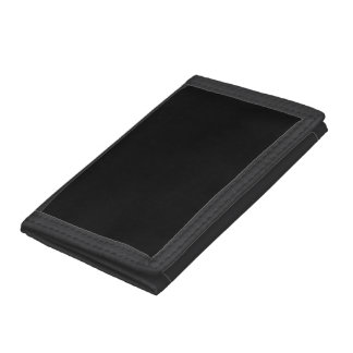 Solid black trifold wallet
