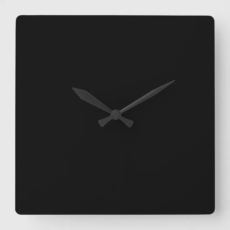 Solid Black Wall Clock Zazzle