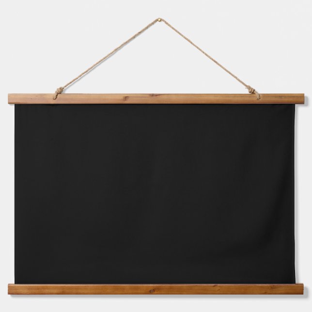 Solid Black WFH background screen backdrop Hanging Tapestry (Front)