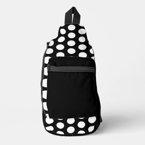 Solid Black White Polka Dots  Sling Bag