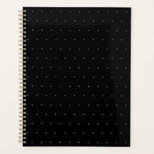 Solid Black with White Dot Style Planner