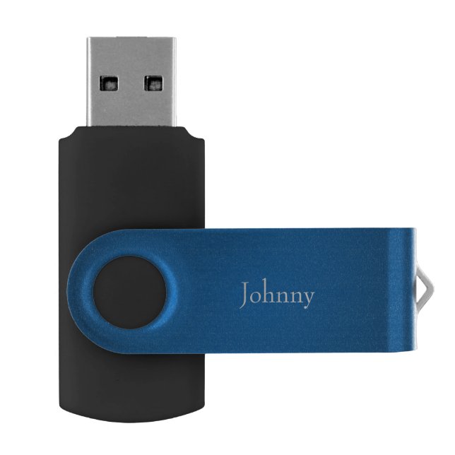 Solid blue color flash drive (Opened)
