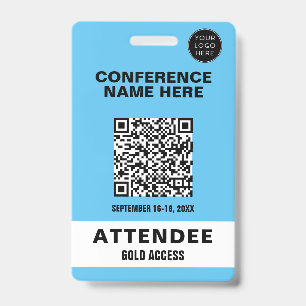 Solid Blue Conference Event Badge