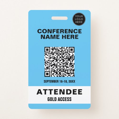 Solid Blue Conference Event Badge