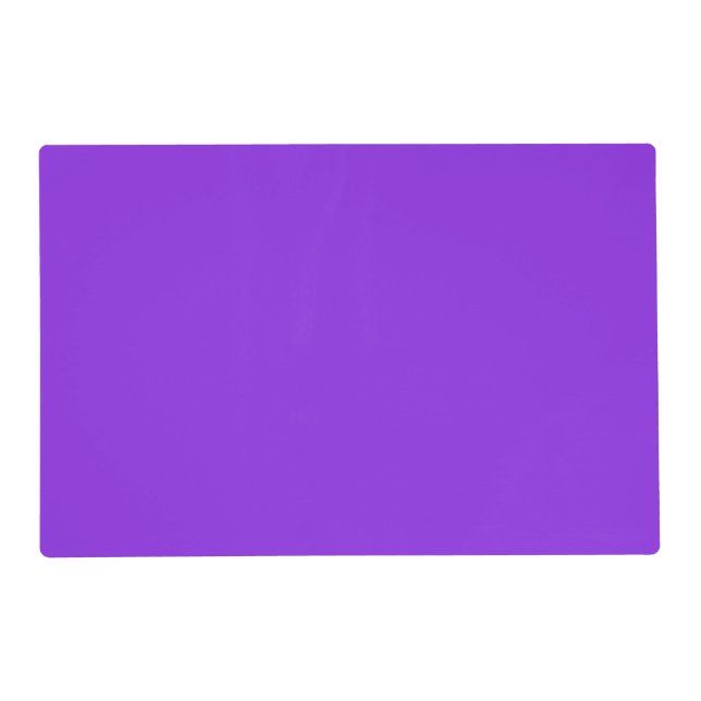 Solid Blue Purple Minimalist Plain Modern Placemat (Front)