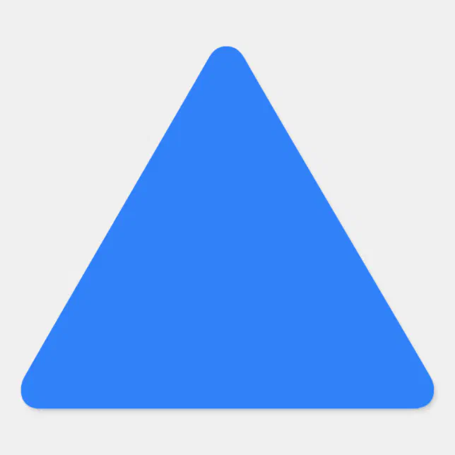 solid blue solid background color Template Triangle Sticker | Zazzle
