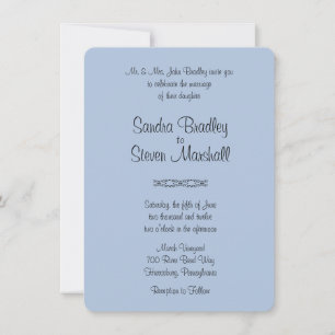 Solid Blue Wedding Invitations