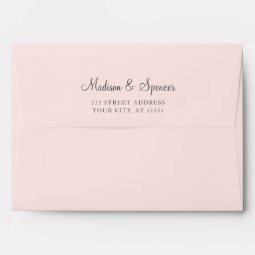 Solid Blush Pink Pastel Wedding 5x7 Envelope | Zazzle