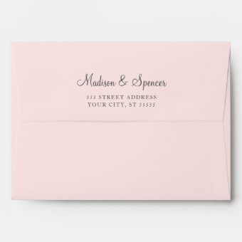 Solid Blush Pink Pastel Wedding 5x7 Envelope | Zazzle