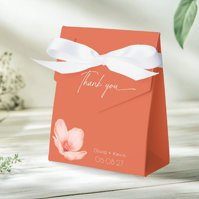 Solid bold Bright orange modern wedding Favor Boxes (Creator Uploaded)
