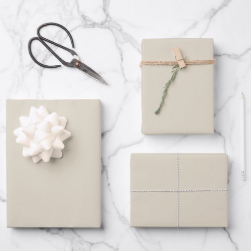 Solid bone white beige wrapping paper sheets