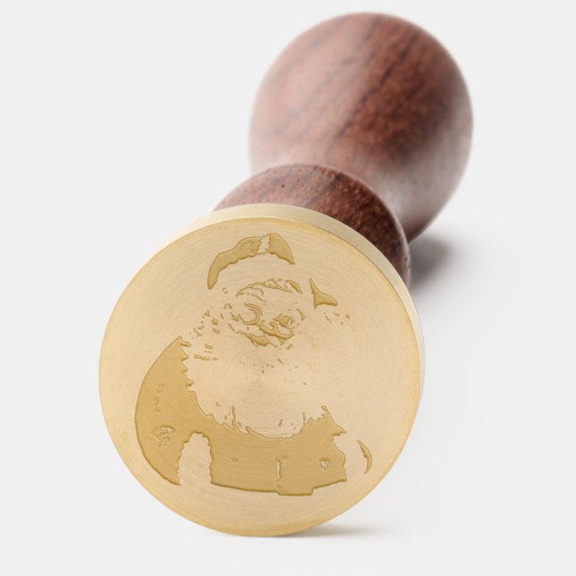 Solid Brass Santa Stamp, Santa Wax Seal (Front)