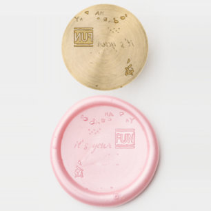 Solid Brass Wax Stamper Pink FUN Cupcake