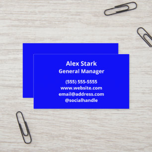 Solid Bright Blue Business Cards