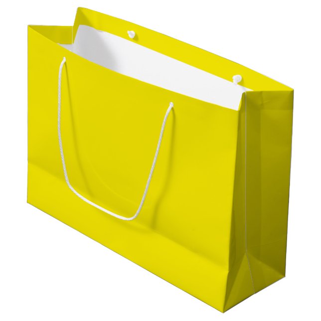 Solid bright canary yellow large gift bag (Front Angled)