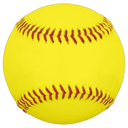 Solid bright canary yellow softball