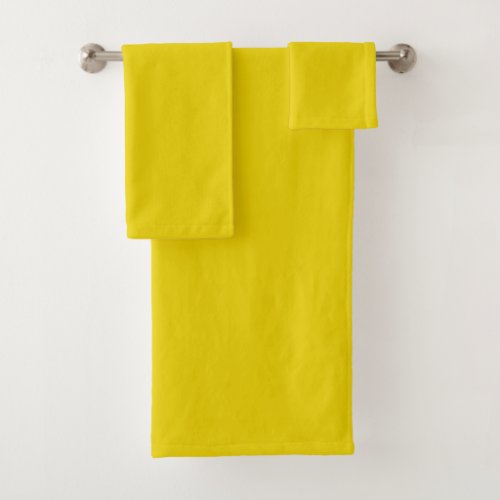 Solid bright citrine yellow bath towel set