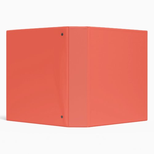 Solid bright coral 3 ring binder