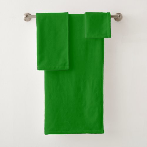 Solid bright green bath towel set