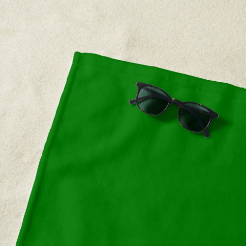 Solid bright green beach towel