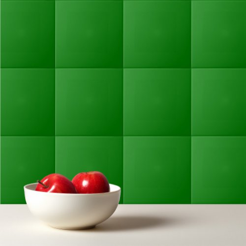 Solid bright green ceramic tile
