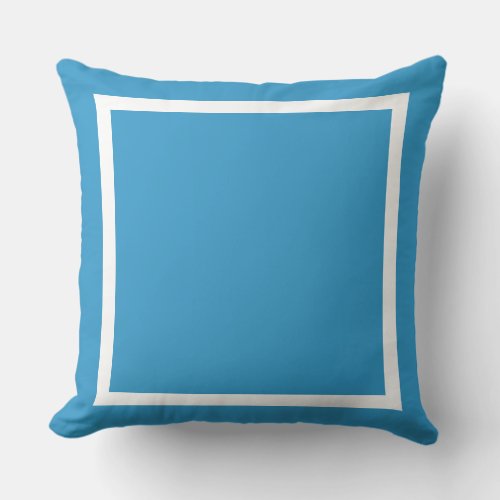 Solid bright light blue plain pillow