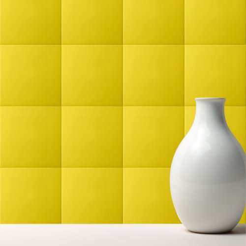 Solid bright lightning yellow ceramic tile