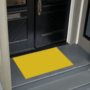 Solid bright lightning yellow doormat