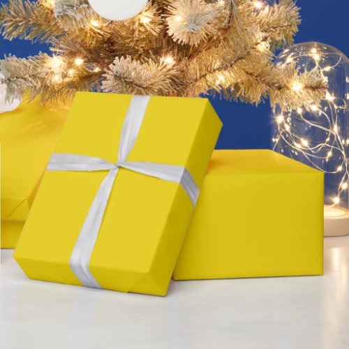 Solid bright lightning yellow wrapping paper