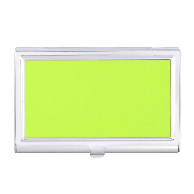 Solid bright lime light green business card case (Front)