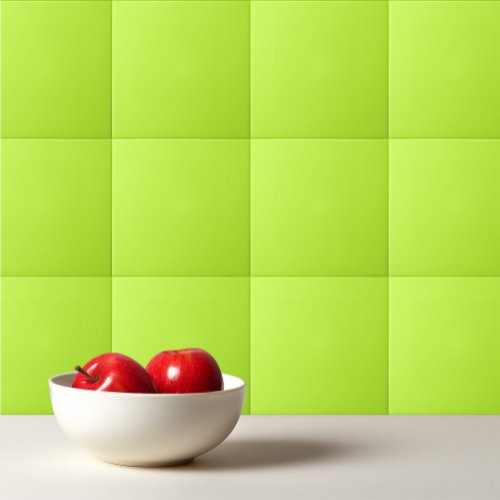 Solid bright lime light green ceramic tile