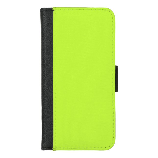 Solid bright lime light green iPhone wallet case (Front)