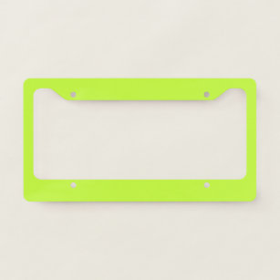 Solid bright lime light green license plate frame