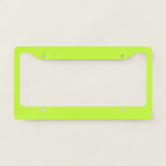 Solid bright lime light green license plate frame (Front)