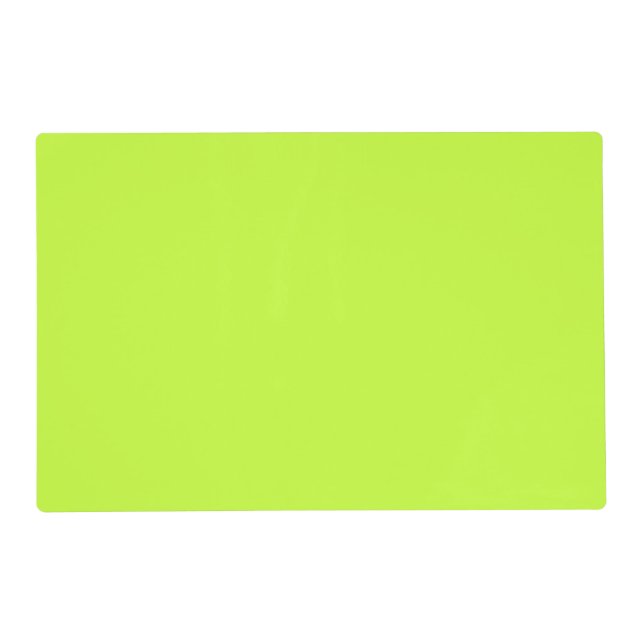 Solid bright lime light green placemat (Front)