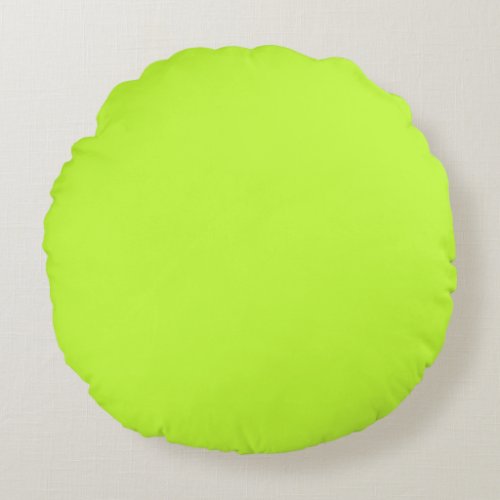 Solid bright lime light green round pillow