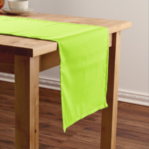 Solid bright lime light green short table runner
