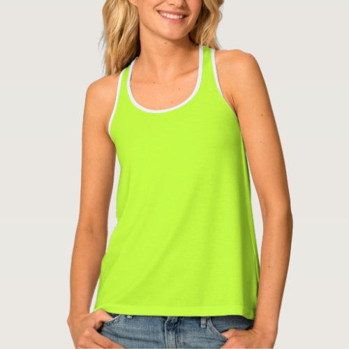 Solid bright lime light green tank top
