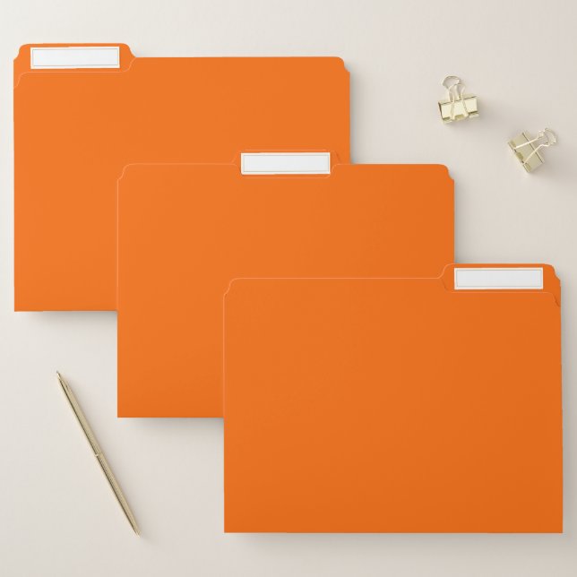 Solid Bright Orange Color File Folder (Set)