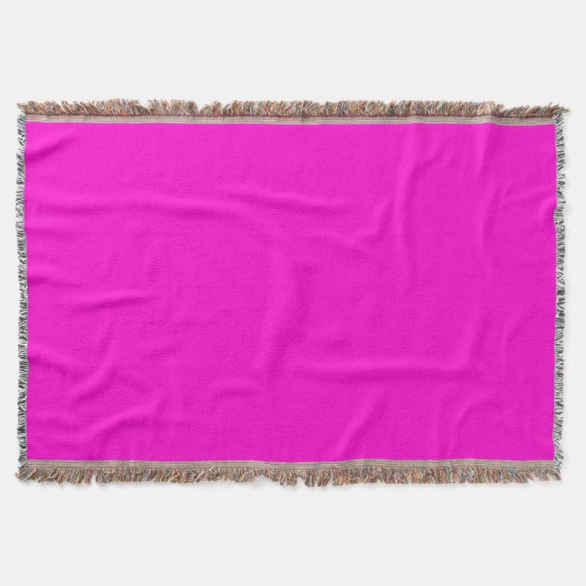 Solid Bright Pink Color Throw Blanket (Front)
