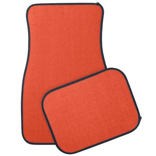 Solid bright red orange car floor mat