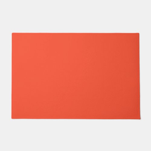 Solid bright red orange doormat