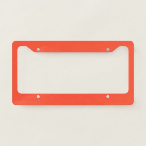 Solid bright red orange license plate frame