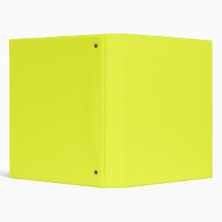 Solid bright sweet lemon yellow 3 ring binder