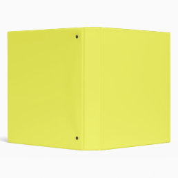 Solid bright sweet lemon yellow 3 ring binder