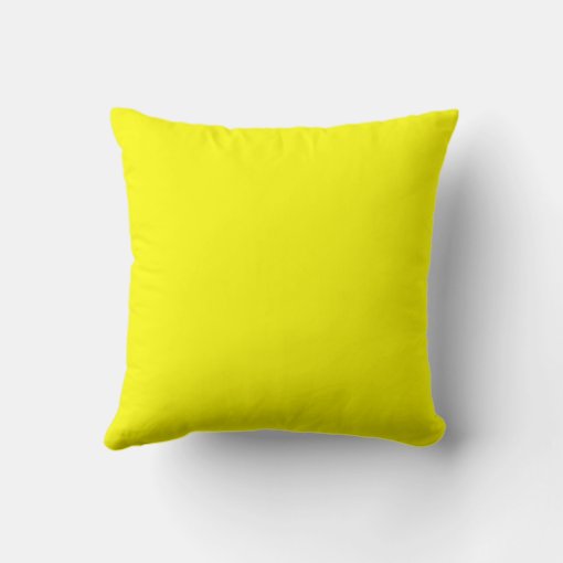 solid bright yellow pillow Zazzle