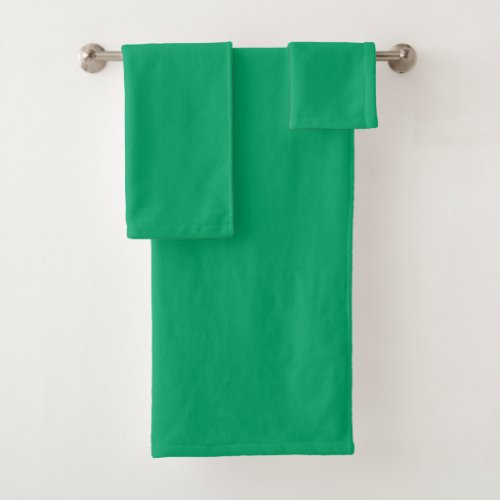 Solid brilliant green bath towel set