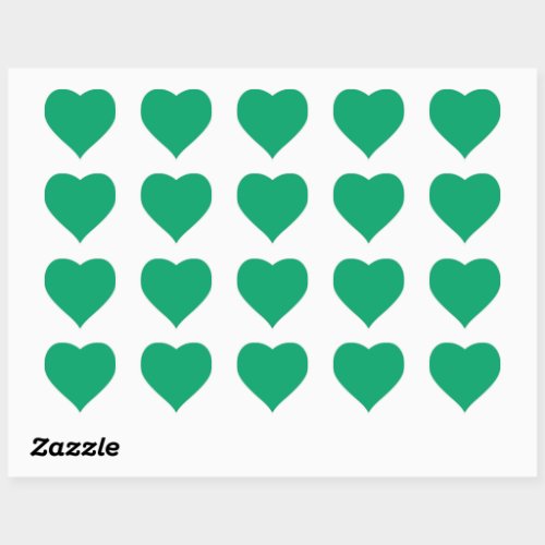 Solid brilliant green heart sticker