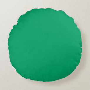 Solid brilliant green round pillow